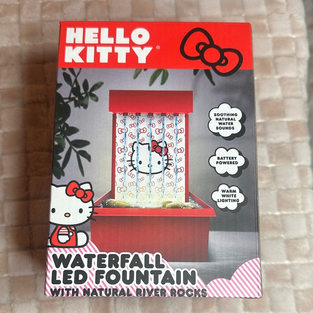 Hello Kitty Red and White LED Waterfall Fountain